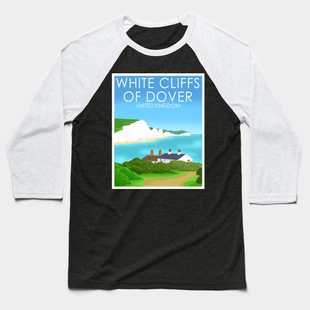 White Cliffs of Dover, United Kingdom Baseball T-Shirt by Omega Art